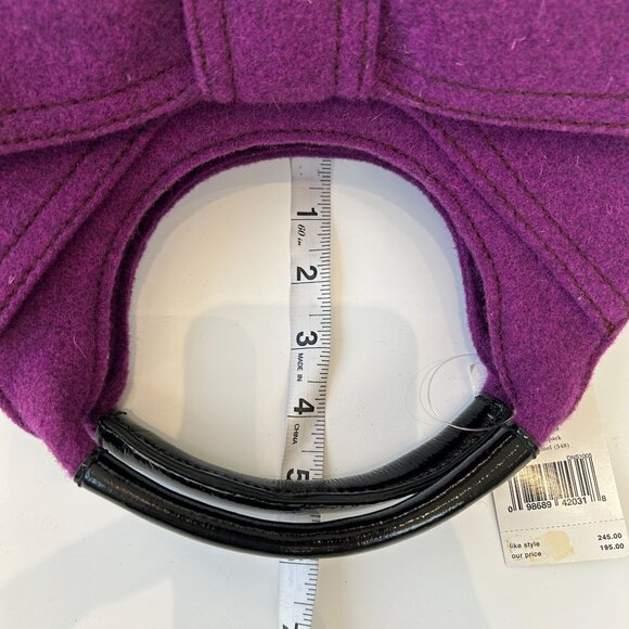 NWT Kate Spade New York Walker Park Purple Felt Thick Bow Bag - Picture 11 of 12